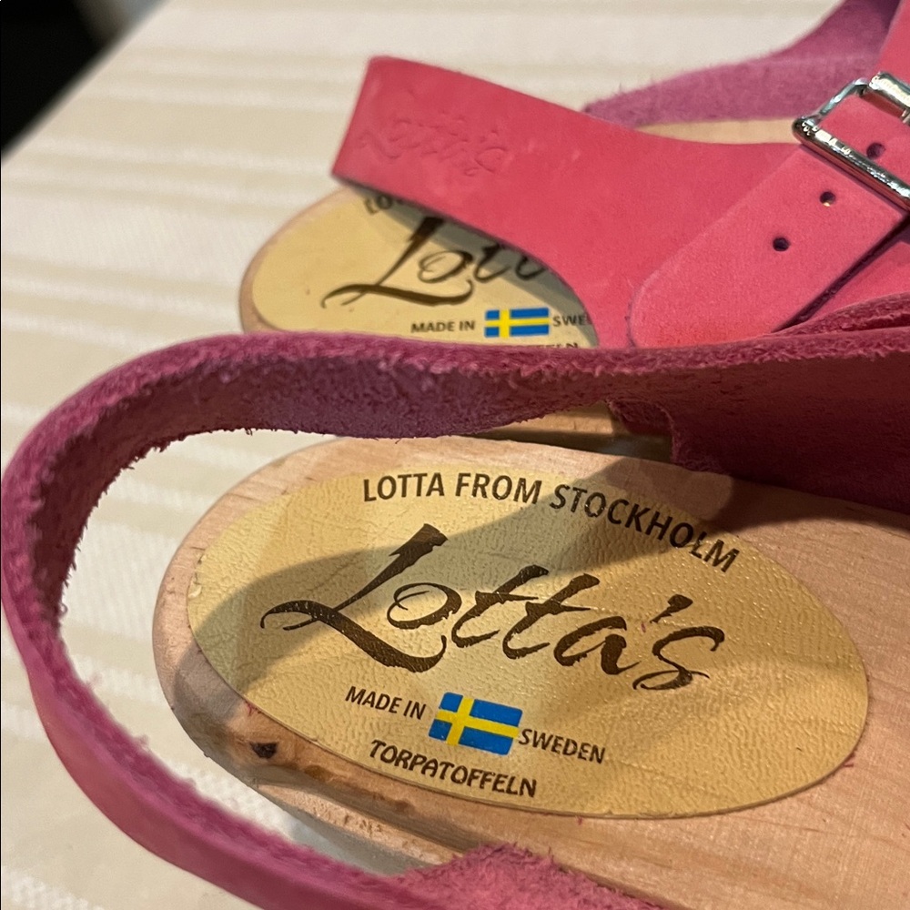 Lotta From Stockholm Pink Leather and Wood Sandals size 40 (9 US) - Picture 6 of 9